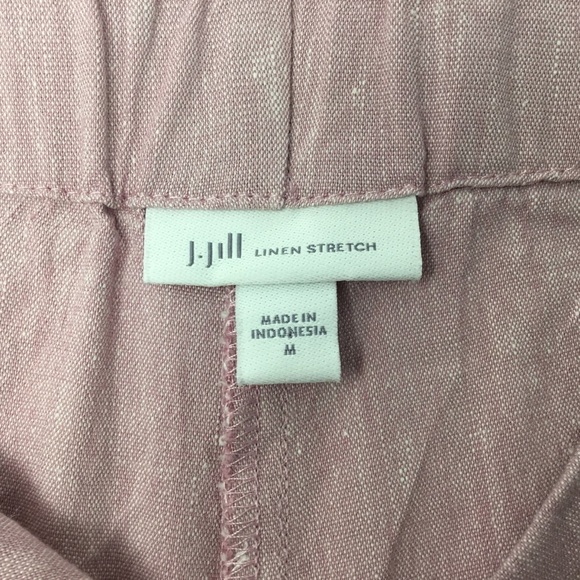 J.Jill Linen Stretch Button Hem Ankle Pants Rosebud Pink - Picture 9 of 12